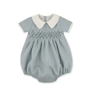 Pagliaccetto in Puro Lino con Punto Smock - La Stupenderia